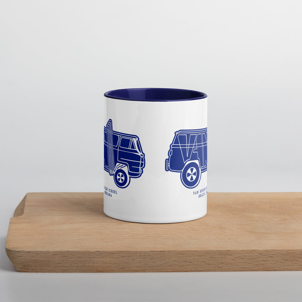 Van Buren HS Blue Devils - van design  -  Coffee Mug (white with blue accent)