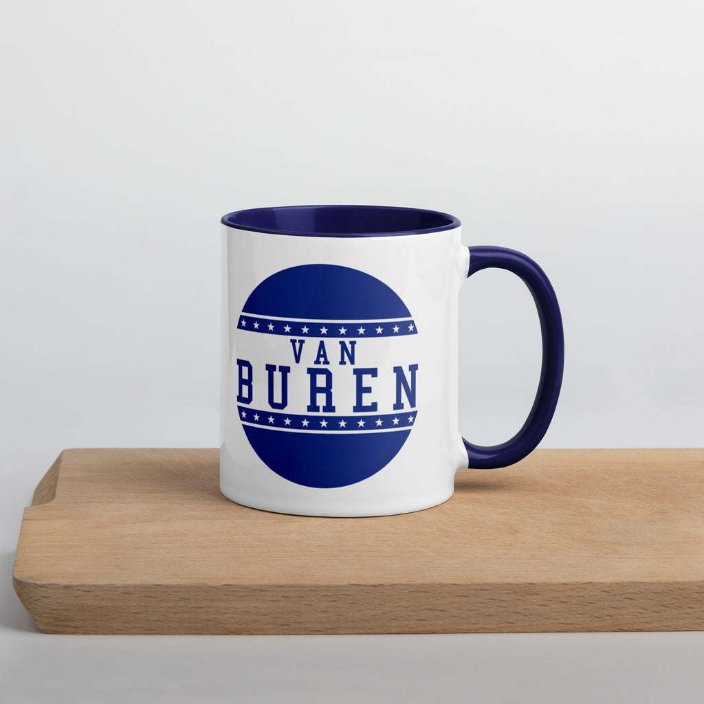 Van Buren HS Blue Devils - button design  -   Coffee Mug (white with blue accent)