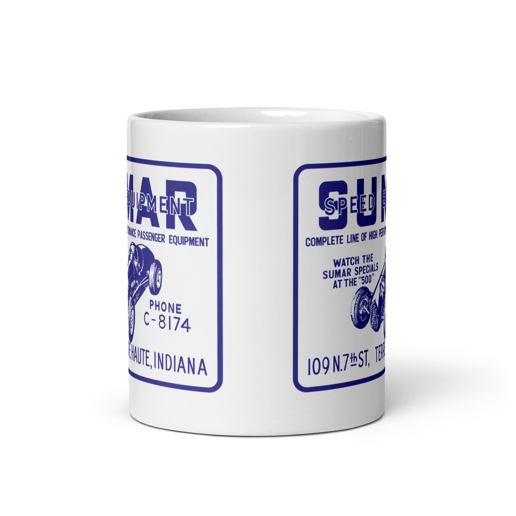 Sumar Speed Equipment - Terre Haute Indiana - design 2  -  Coffee Mug (white)