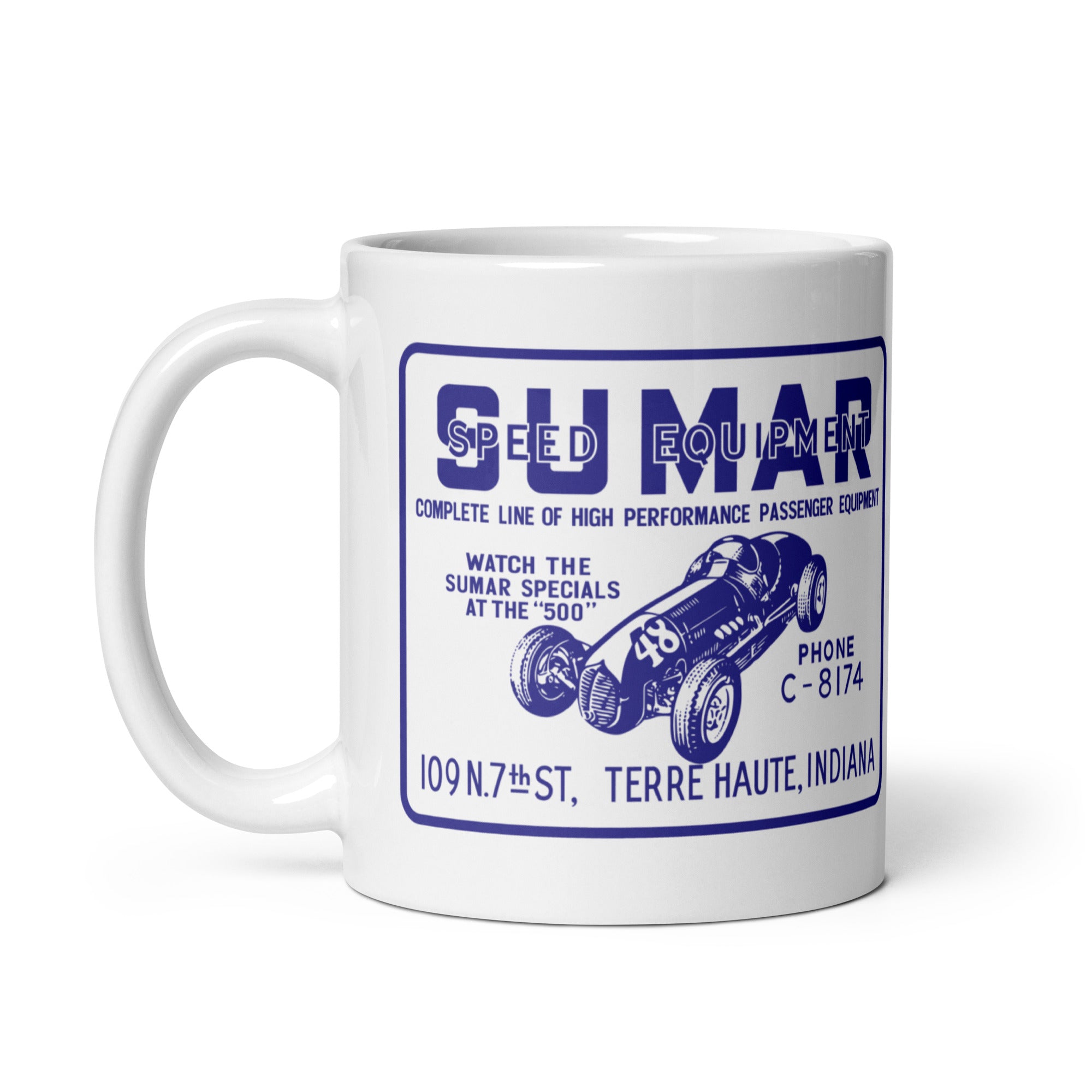 Sumar Speed Equipment - Terre Haute Indiana - design 2  -  Coffee Mug (white)