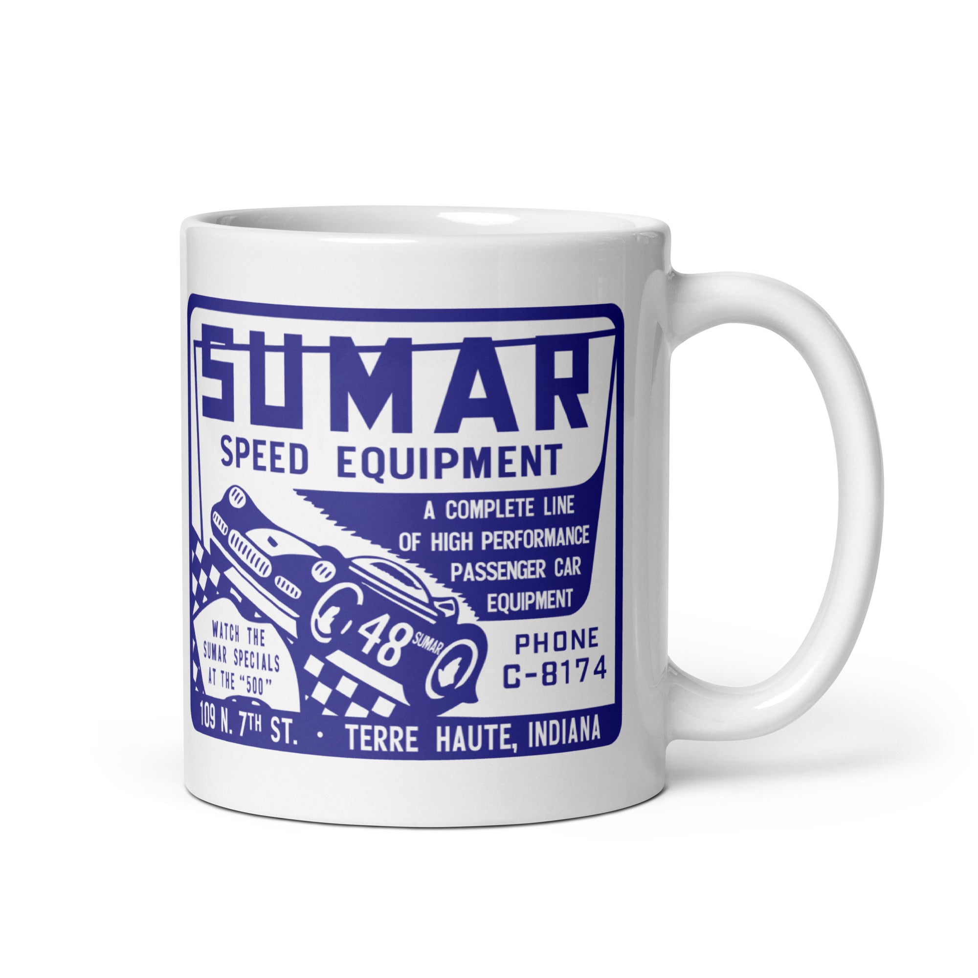 Sumar Speed Equipment - Terre Haute Indiana - design 1  -  Coffee Mug (white)
