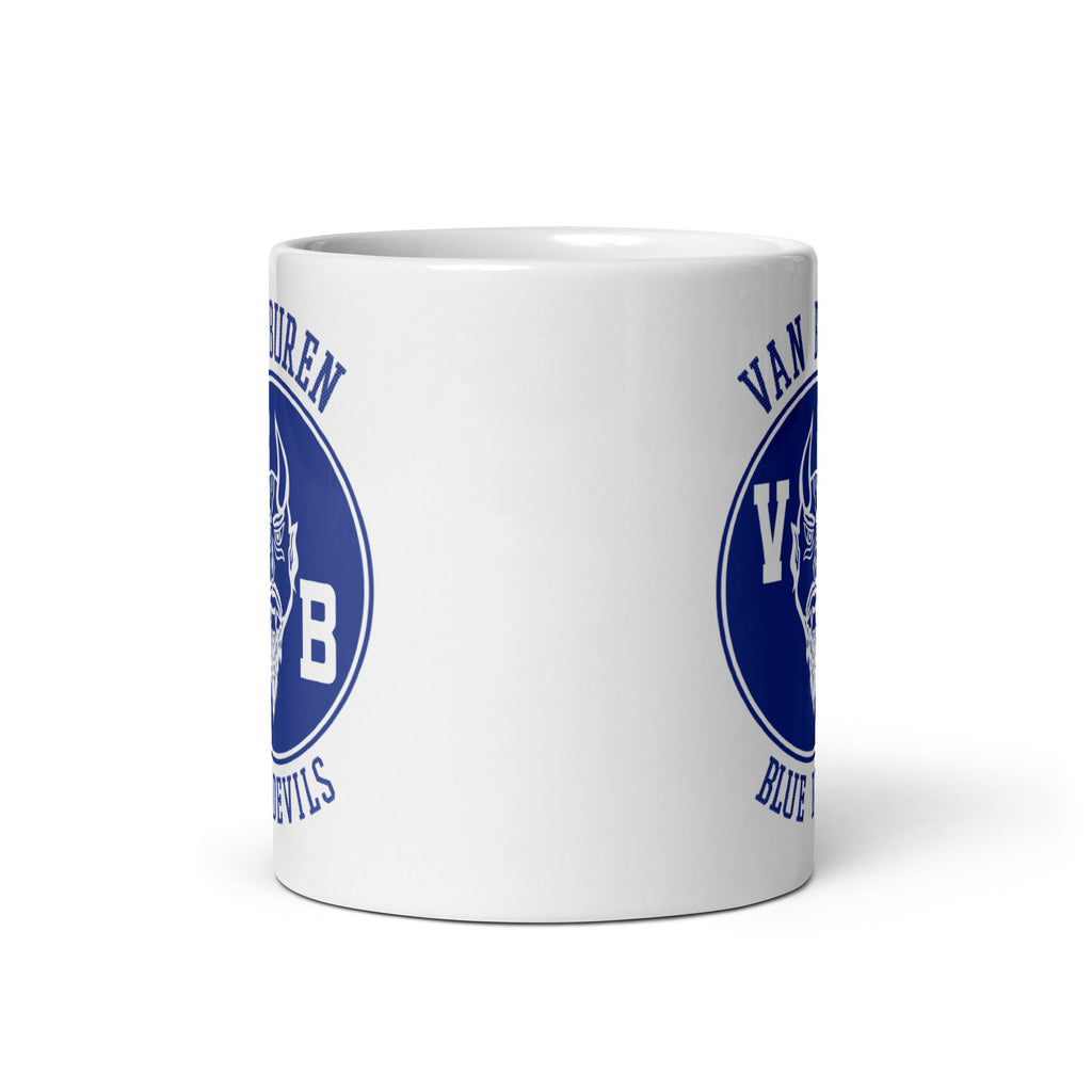 Van Buren HS Blue Devils - center court design  -  Coffee Mug (white)