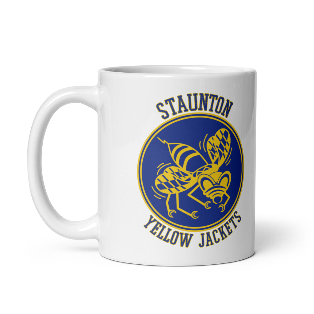 Staunton HS Yellow Jackets - center court design  -  Coffee Mug (white)