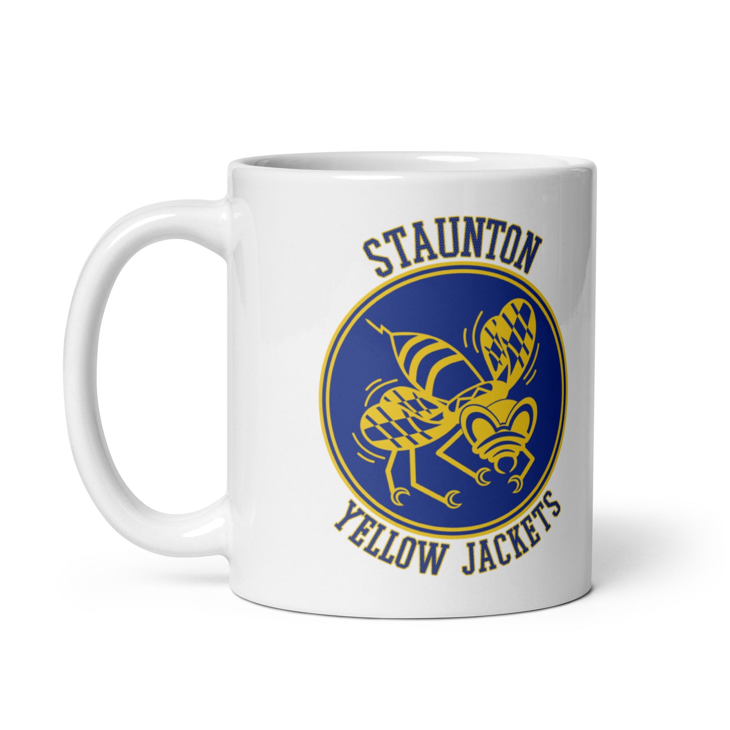 Staunton HS Yellow Jackets - center court design  -  Coffee mug (white)