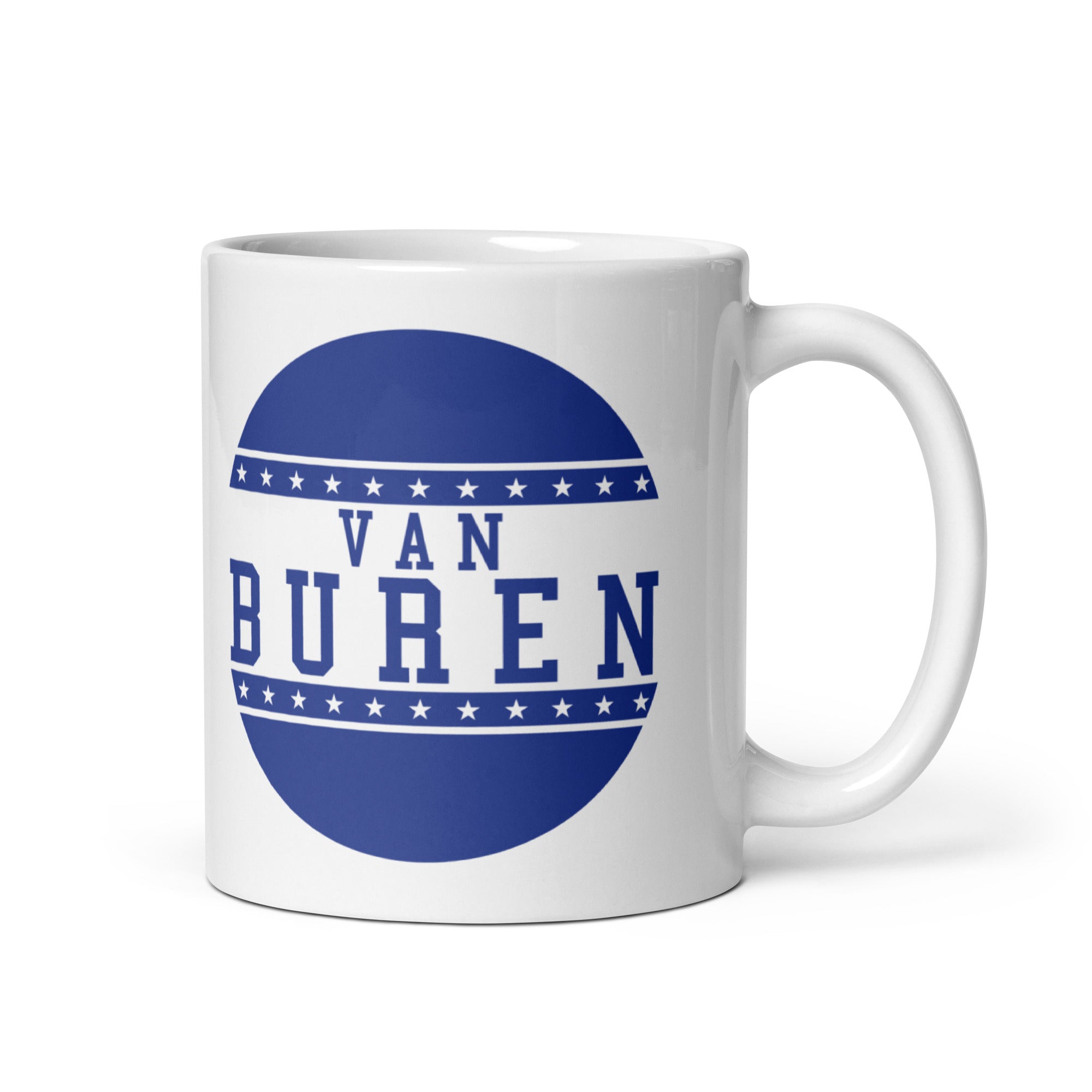 Van Buren HS Blue Devils - button design  -  Coffee Mug (white)