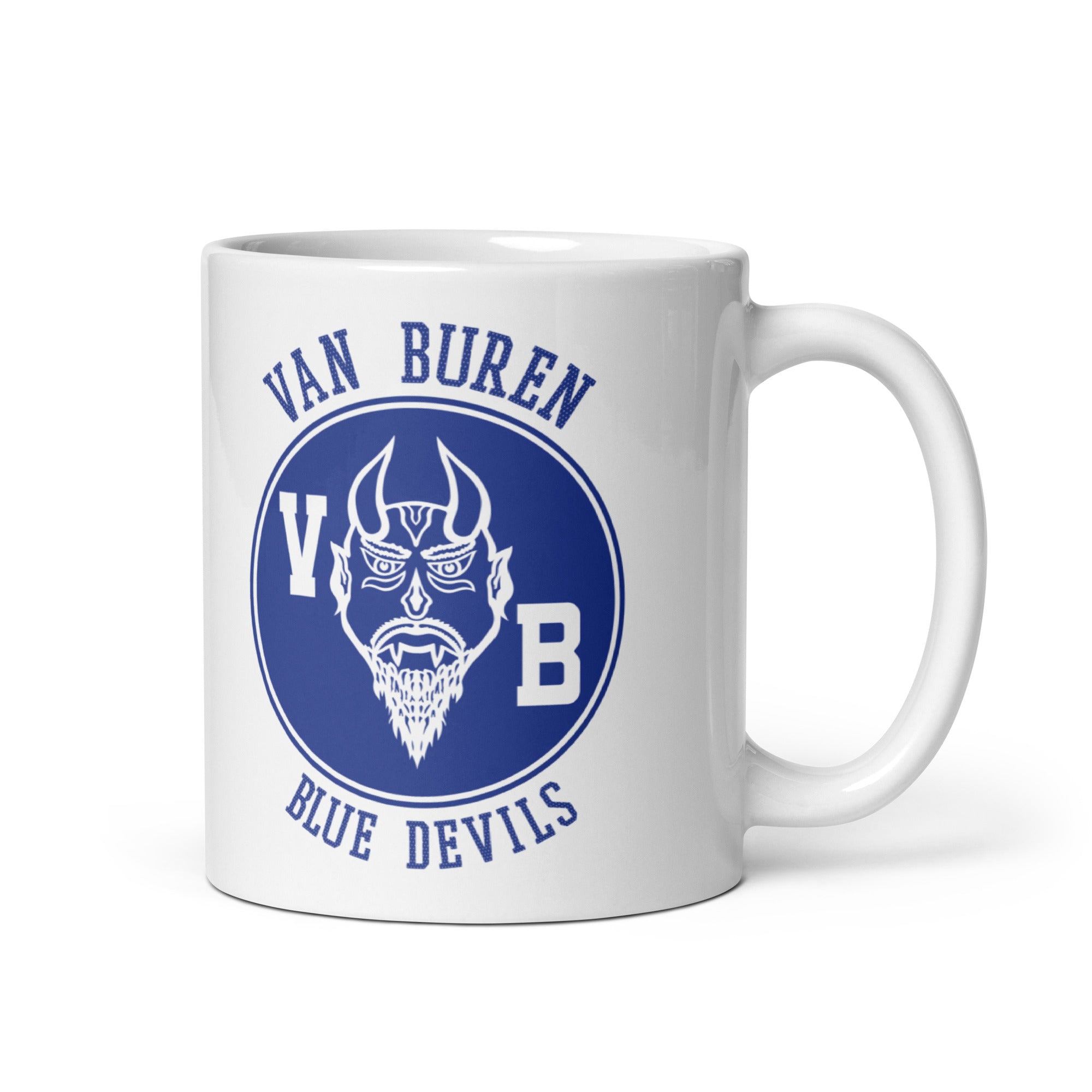 Van Buren HS Blue Devils - center court design  -  Coffee Mug (white)