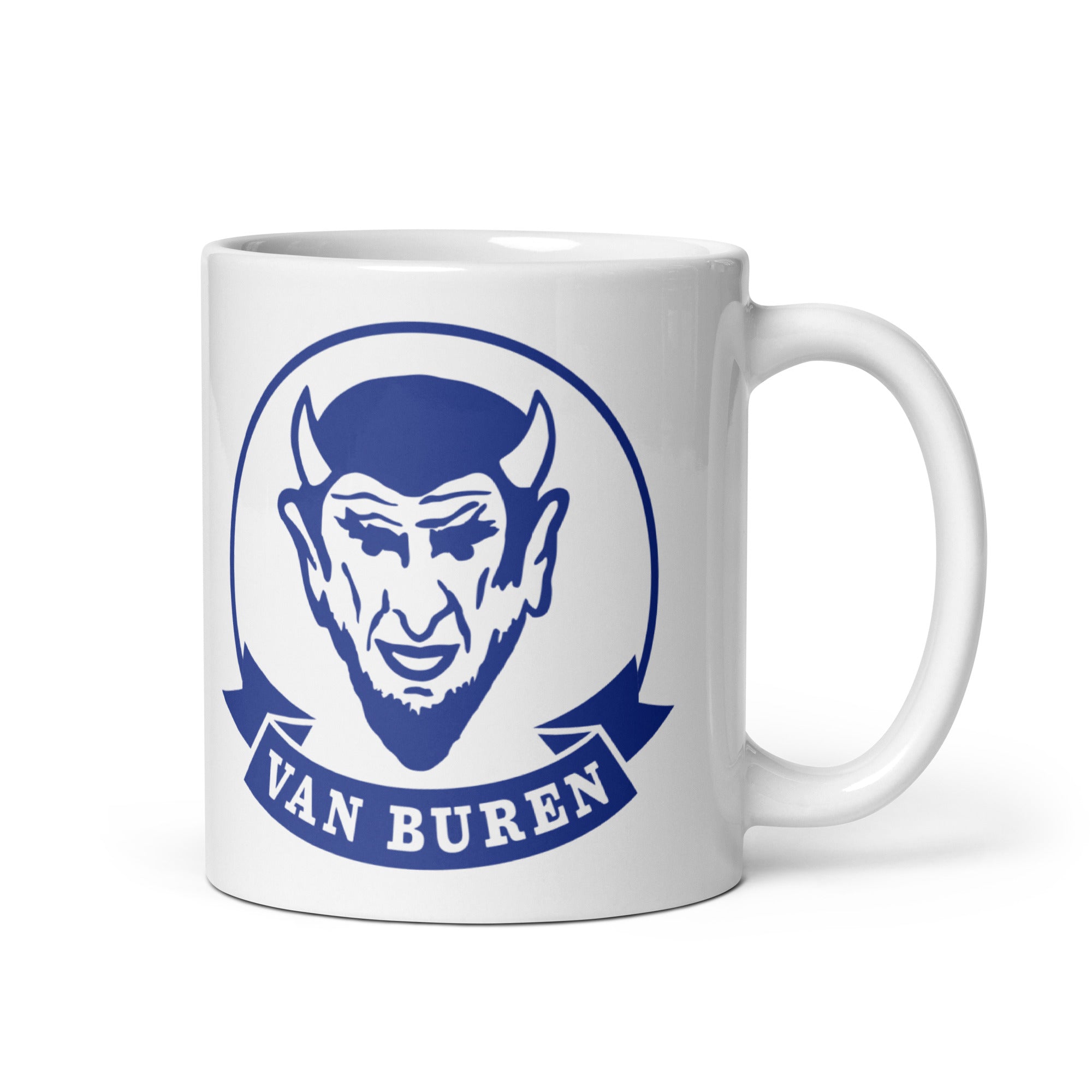 Van Buren HS Blue Devils - mascot design  -  Coffee Mug (white)