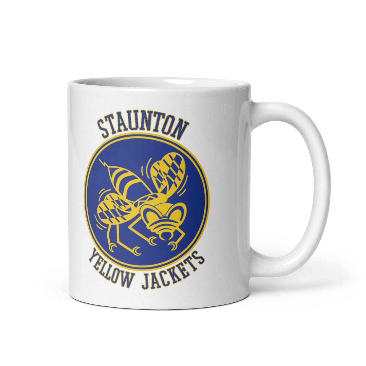 Staunton HS Yellow Jackets - center court design  -  Coffee mug (white)