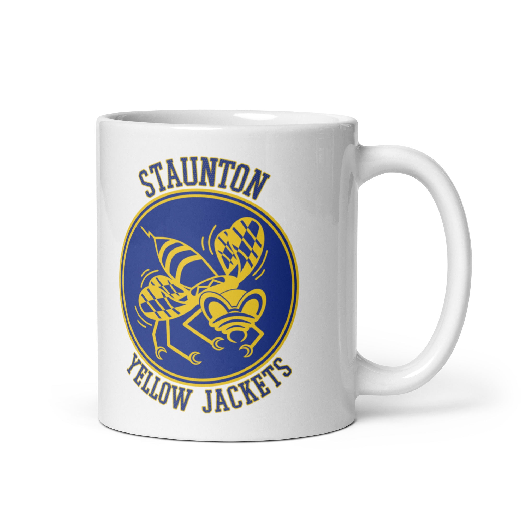 Staunton HS Yellow Jackets - center court design  -  Coffee Mug (white)