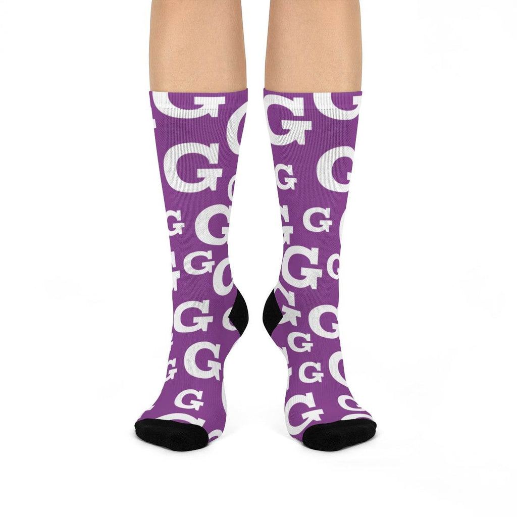 Garfield Purple Eagles - Crew Socks - small G on purple - EdgyHaute