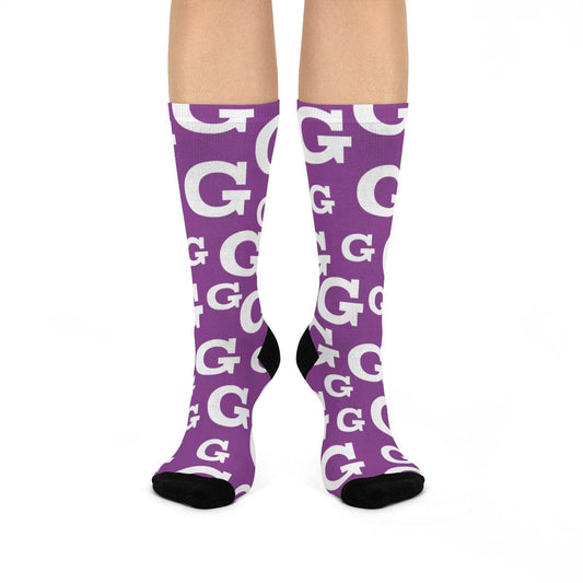 Garfield Purple Eagles - Crew Socks - small G on purple - EdgyHaute