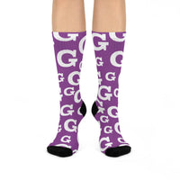 Garfield Purple Eagles - Crew Socks - small G on purple - EdgyHaute