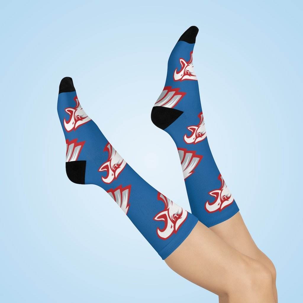 South Putnam HS Eagles - Crew Socks - large eagle on blue - EdgyHaute