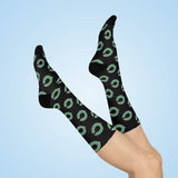 Cloverdale HS Clovers - Crew Socks - C on black - EdgyHaute