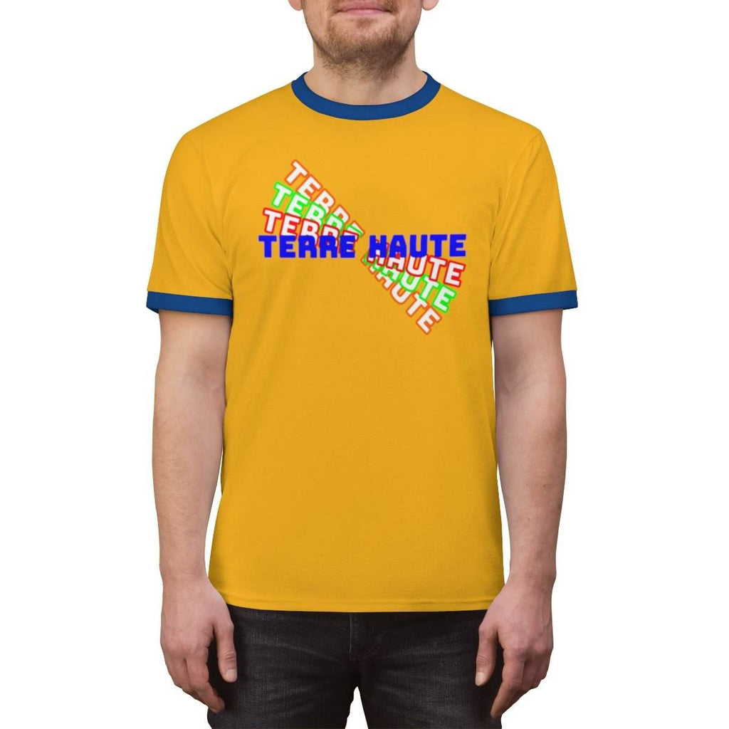 Terre Haute - retro design - Unisex Ringer Tee - EdgyHaute