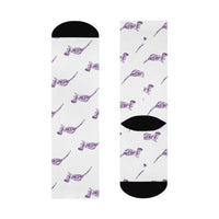 Otter Creek MS Otters - Crew Socks - purple on white - EdgyHaute