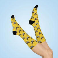 Crestwood School Eagles - Crew Socks - eagle on yellow - EdgyHaute