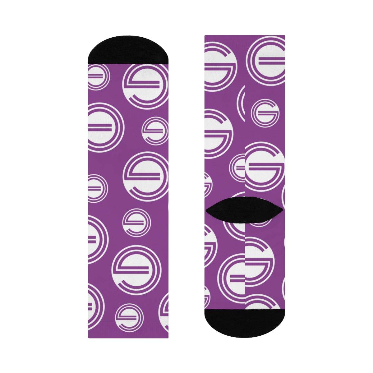 Garfield Purple Eagles - Crew Socks - small center-court G on purple - EdgyHaute