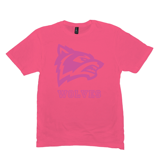 Parke Heritage HS Wolves - Neon Pink Spirit Game - Short-Sleeve Unisex T-Shirt - EdgyHaute