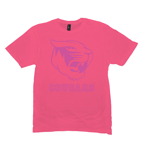 North Putnam HS Cougars - Neon Pink Spirit Game - Short-Sleeve Unisex T-Shirt - EdgyHaute