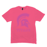 Kansas/Shiloh/Oakland HS Tri-County Titans - Neon Pink Spirit Game - Short-Sleeve Unisex T-Shirt - EdgyHaute