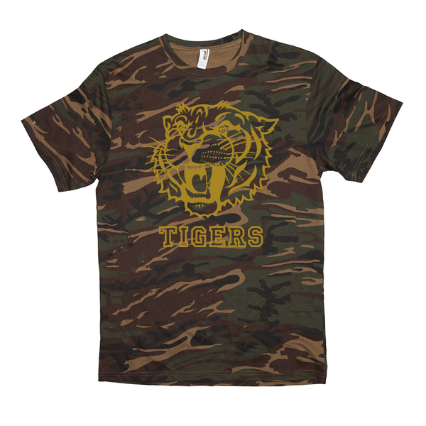 Paris HS Tigers - Camo Spirit Game  -   Short-sleeved camouflage t-shirt - EdgyHaute