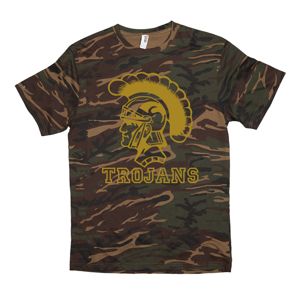 Covington Community HS Trojans - Camo Spirit Game  -   Short-sleeved camouflage t-shirt - EdgyHaute