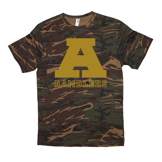 Attica Junior-Senior HS Red Ramblers - Camo Spirit Game  -   Short-sleeved camouflage t-shirt - EdgyHaute