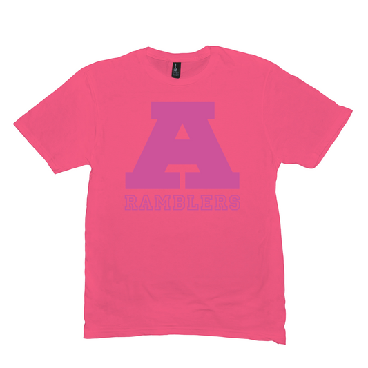 Attica Junior-Senior HS Red Ramblers - Neon Pink Spirit Game - Short-Sleeve Unisex T-Shirt - EdgyHaute