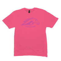 Fountain Central Jr/Sr HS Mustangs - Neon Pink Spirit Game - Short-Sleeve Unisex T-Shirt - EdgyHaute