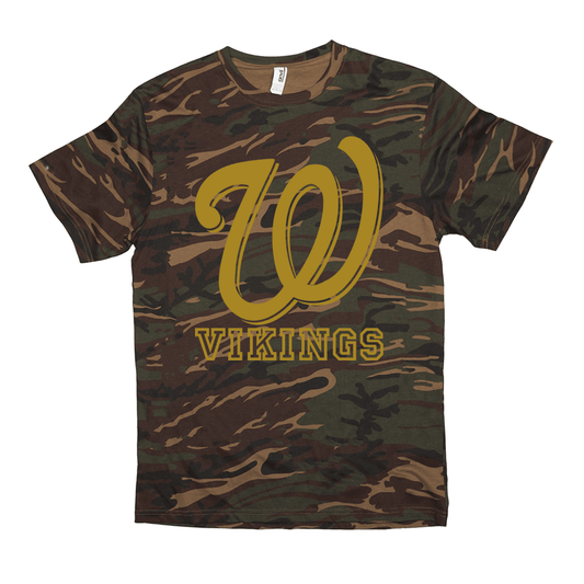 West Vigo HS Vikings - Camo Spirit Game  -   Short-sleeved camouflage t-shirt - EdgyHaute