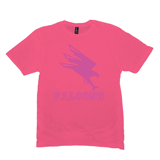 North Vermillion Jr/Sr HS Falcons - Neon Pink Spirit Game - Short-Sleeve Unisex T-Shirt - EdgyHaute