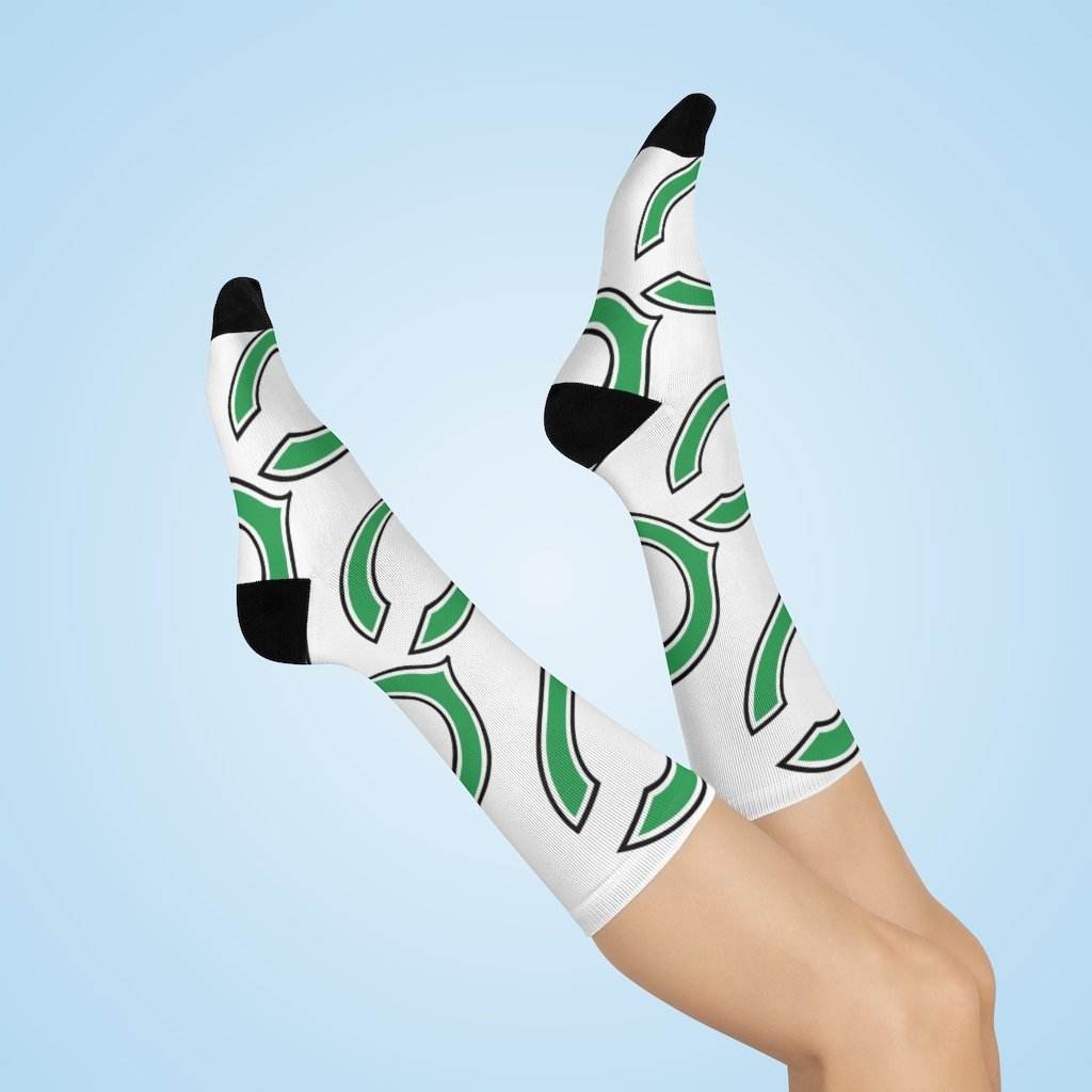 Cloverdale HS Clovers - Crew Socks - large C on white - EdgyHaute