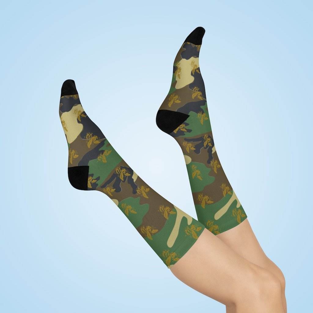 Honey Creek MS Bees - Crew Socks - camo - EdgyHaute