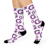 Garfield Purple Eagles - Crew Socks - small G on white - EdgyHaute