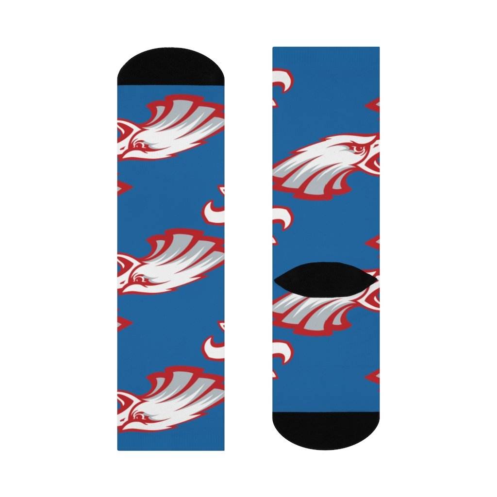 South Putnam HS Eagles - Crew Socks - large eagle on blue - EdgyHaute