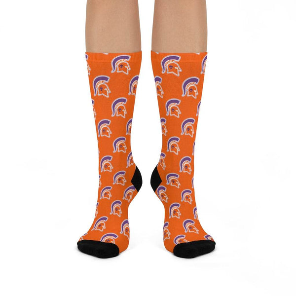 Kansas/Shiloh/Oakland Tri-County Titans - Crew Socks - titans on orange - EdgyHaute