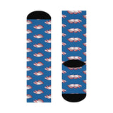 South Putnam HS Eagles - Crew Socks - eagle on blue - EdgyHaute