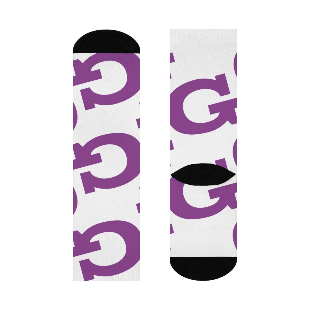 Garfield Purple Eagles - Crew Socks - large G on white - EdgyHaute