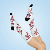 South Putnam HS Eagles - Crew Socks - large eagle on white - EdgyHaute