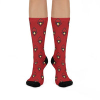 Chrisman HS Cardinals - Crew Socks - cardinal on red - EdgyHaute