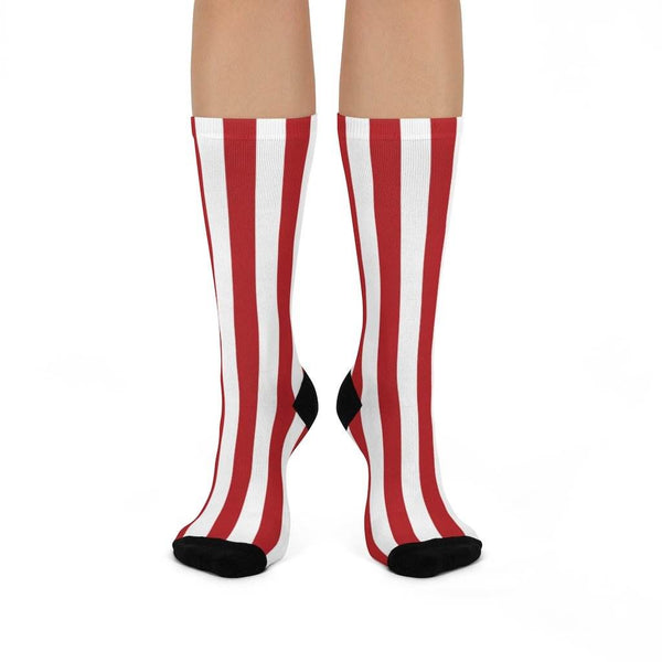 Carlisle MS Indians - Crew Socks - red and white stripes - EdgyHaute