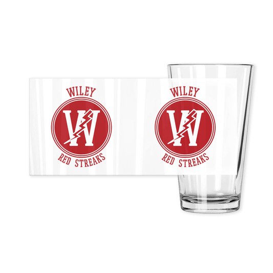 Wiley HS Red Streaks - Pint Glass - EdgyHaute