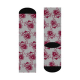 Northview HS Knights - Crew Socks - maroon on gray - EdgyHaute