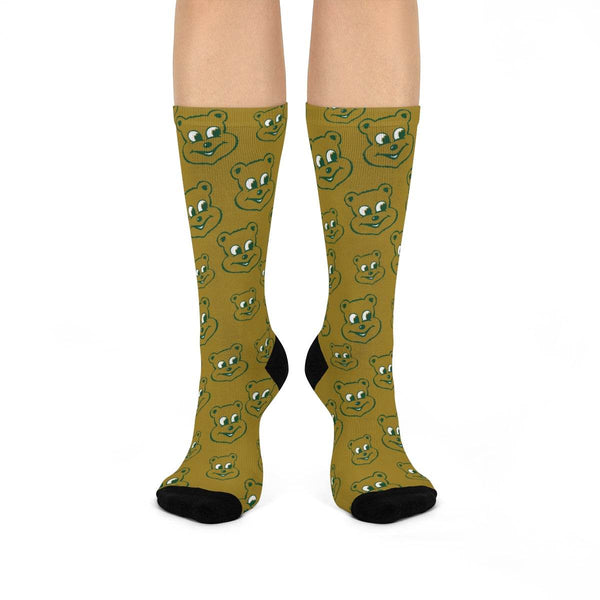 Schulte HS Golden Bears - Crew Socks - small bear on gold - EdgyHaute