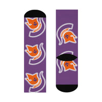 Kansas/Shiloh/Oakland Tri-County Titans - Crew Socks - large titans on purple - EdgyHaute