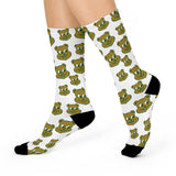 Schulte HS Golden Bears - Crew Socks - small bear on white - EdgyHaute