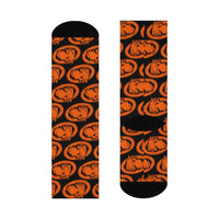 Sarah Scott MS Scotties - Crew Socks - orange on black - EdgyHaute