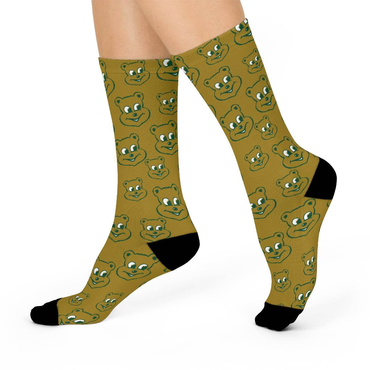 Schulte HS Golden Bears - Crew Socks - small bear on gold - EdgyHaute