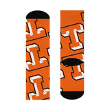 Gerstmeyer Black Cats - Crew Socks - large T on orange - EdgyHaute